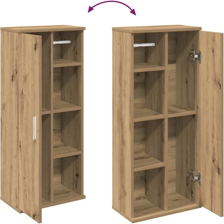 vidaXL Badezimmerschrank mit Rollenhalter Artisan-Eiche 39x22x90 cm 858532 – Bild 2