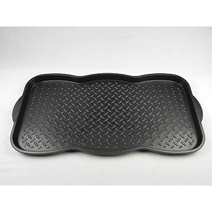 TrendLine Schuhabtropfschale, schwarze Schuhablage 35x49cm für Innen und Außen, schützt Böden und hält Teppiche sauber