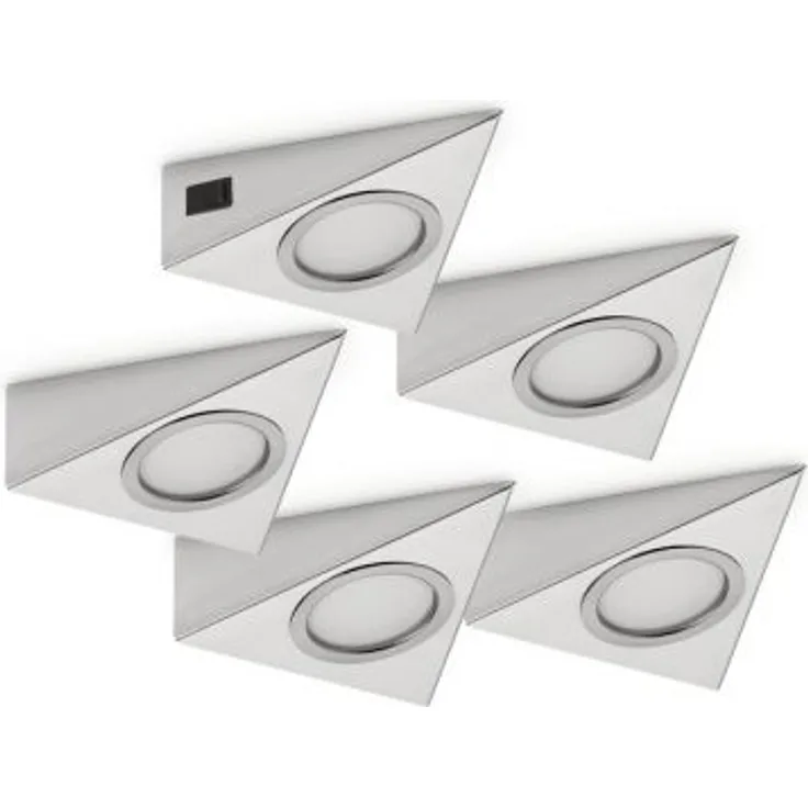 NABER Razzo 1 LED, Set-5 Unterbauleuchte / Edelstahl / A++ / 2 Watt / Neutralweiß
