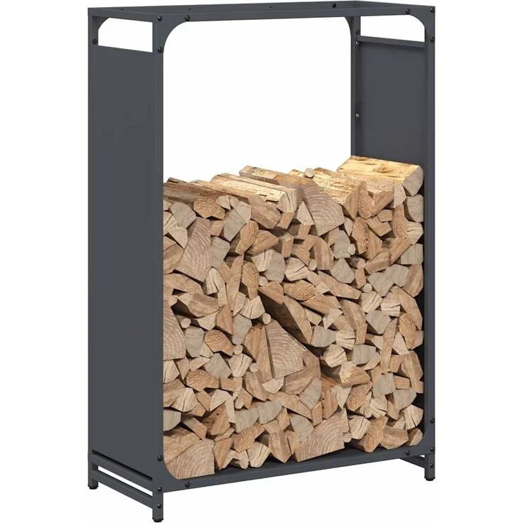 vidaXL Brennholzregal Anthrazit 60x28x90 cm Kaltgewalzter Stahl 864213 – Bild 3