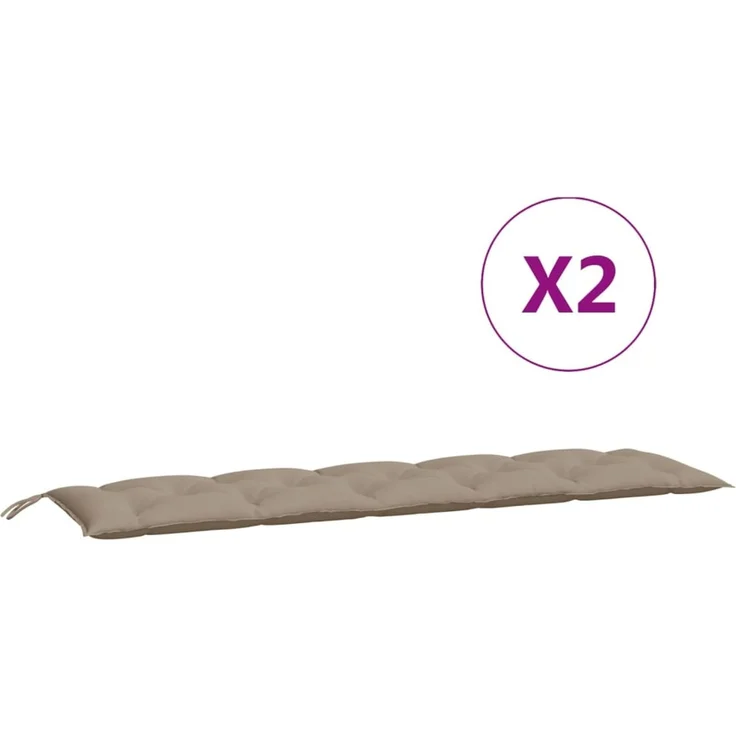 vidaXL Gartenbank-Auflagen 2 Stk. Taupe 180x50x7 cm Oxford-Gewebe 361724 – Bild 4