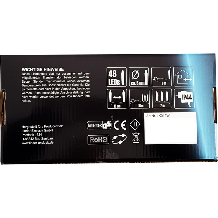 48er LED-Sternenkette Lichterkette Innen und Außen warmweiß – Bild 5