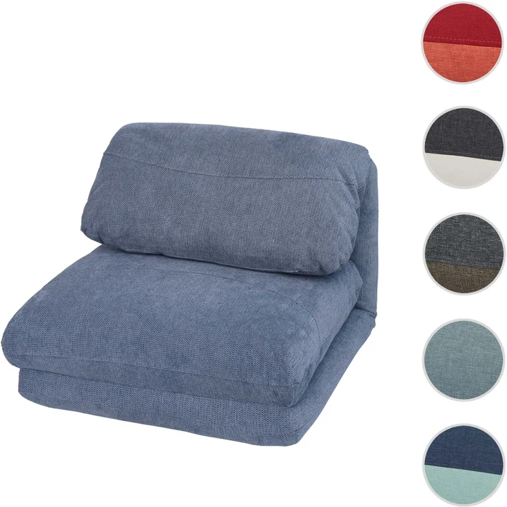 Schlafsessel HWC-E68, Schlafsofa Funktionssessel Klappsessel Relaxsessel, Stoff/Textil ~ hellblau – Bild 10