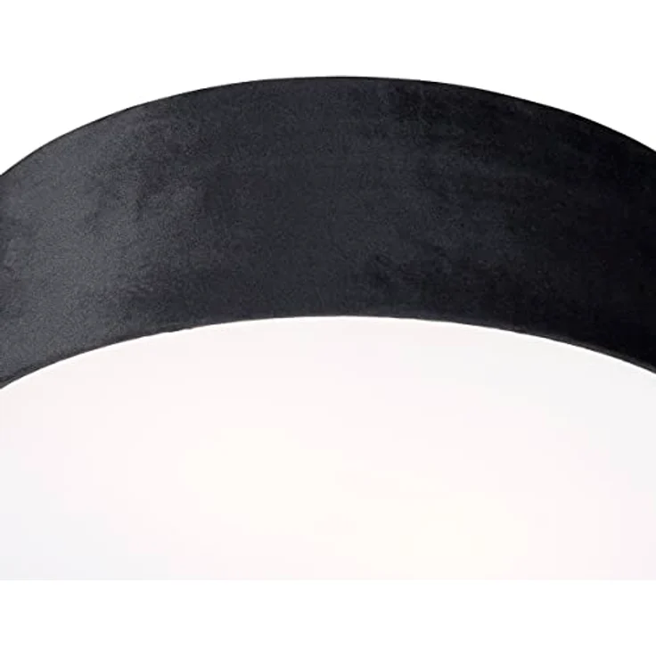 Qazqa Drum Deckenleuchte, 2-flammig in Schwarz Gold, 40cm, dimmbar für Flur, Schlafzimmer und Wohnzimmer – Bild 3