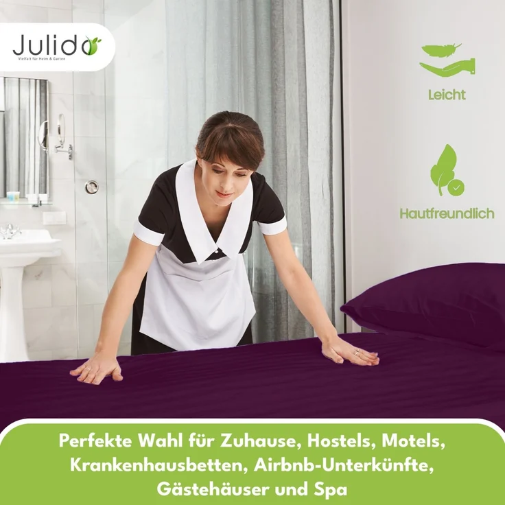 Jersey Spannbettlaken Spannbettuch 90-100x190-200cm 100% Baumwolle Aubergine – Bild 6