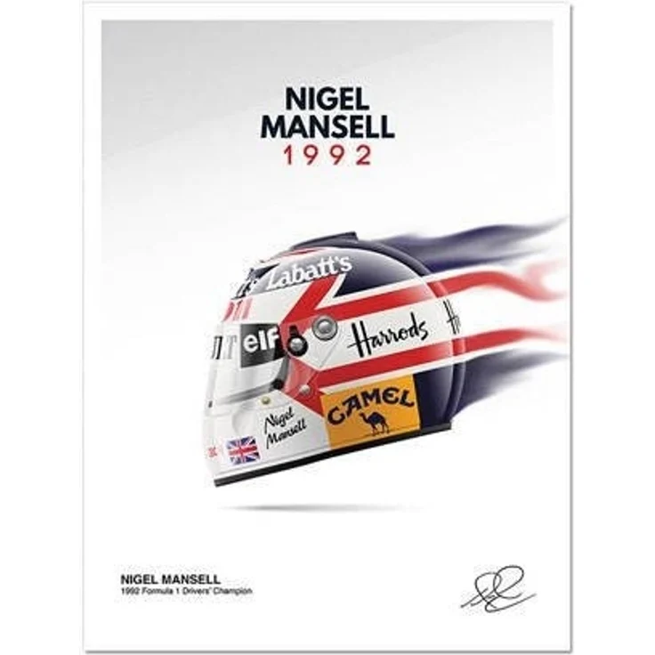 Poster Formel 1 Helme Rennfahrer Unterschriften · Deko Print ohne Rahmen - D / 40x60 cm – Bild 10