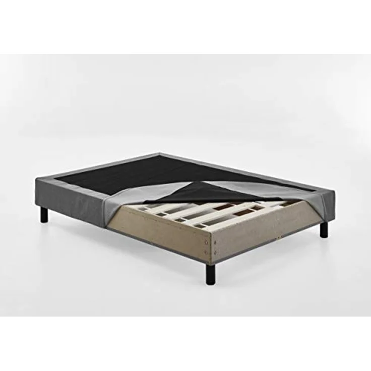 Atlantic Home Collection Happy Boxbett ohne Kopfteil, Bonellfederkern-Matratze, Härtegrad H2, Stoff, Grau, 120x200 – Bild 5
