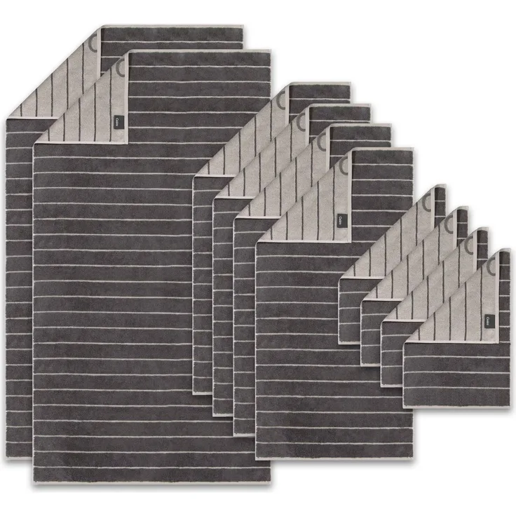 CAWÖ Handtuch Set, 10-tlg. - C Balance, 2x Duschtuch, 4x Handtuch, 4x Gästetuch Anthrazit