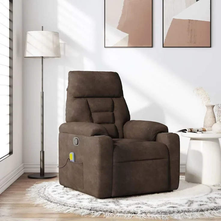 vidaXL Massagesessel Braun Mikrofasergewebe 4015569