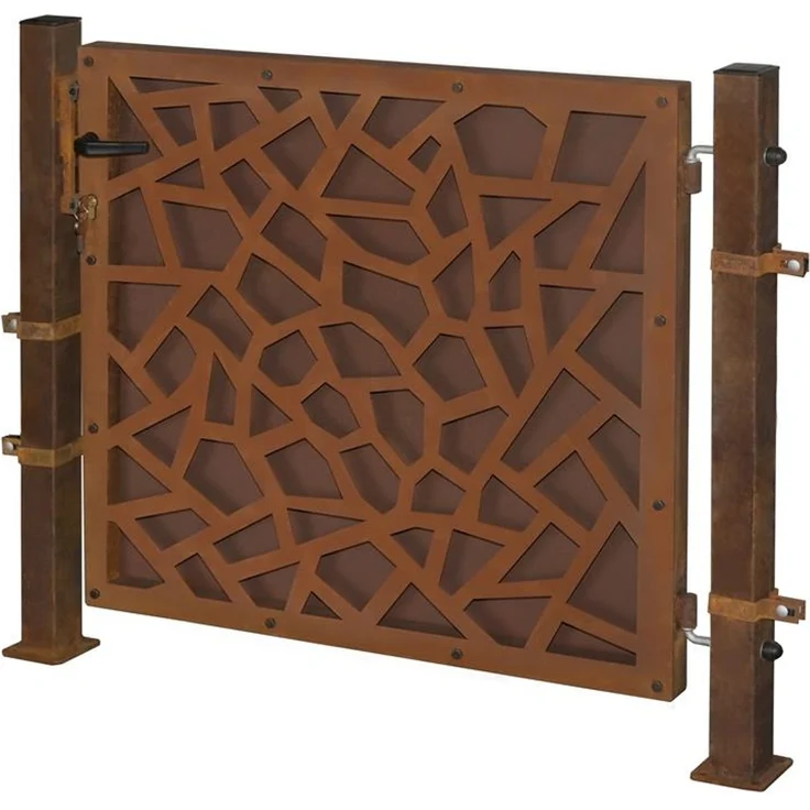 Gartentür Zauntür Gartentor 120cm Rost Hoftor Hoftür Gartenpforte Zauntor Design – Bild 10