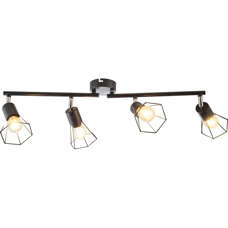 Deckenleuchte, Geflecht, schwarz, L 70 cm, TONI