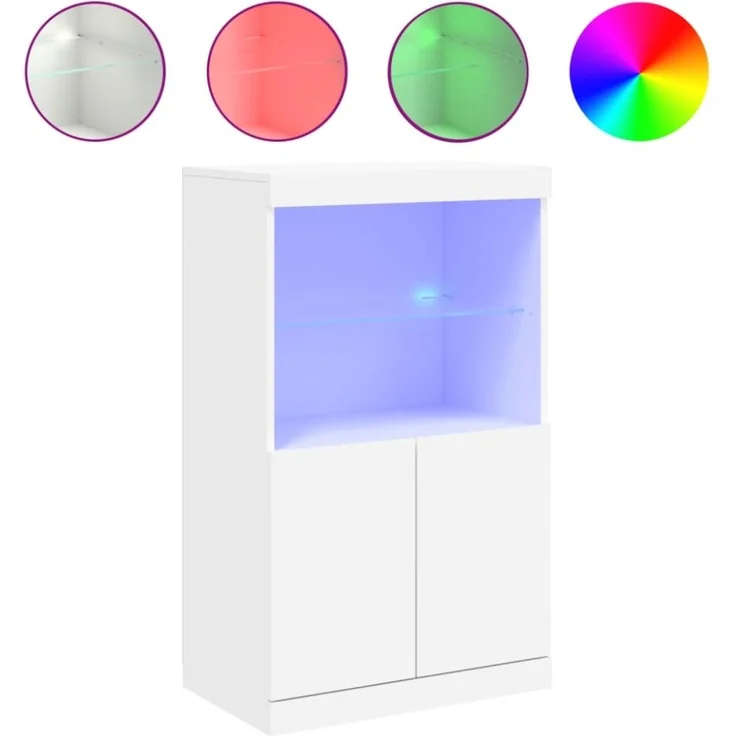 vidaXL Sideboard mit LED-Leuchten Weiß 60,5x37x100 cm 836665 – Bild 6