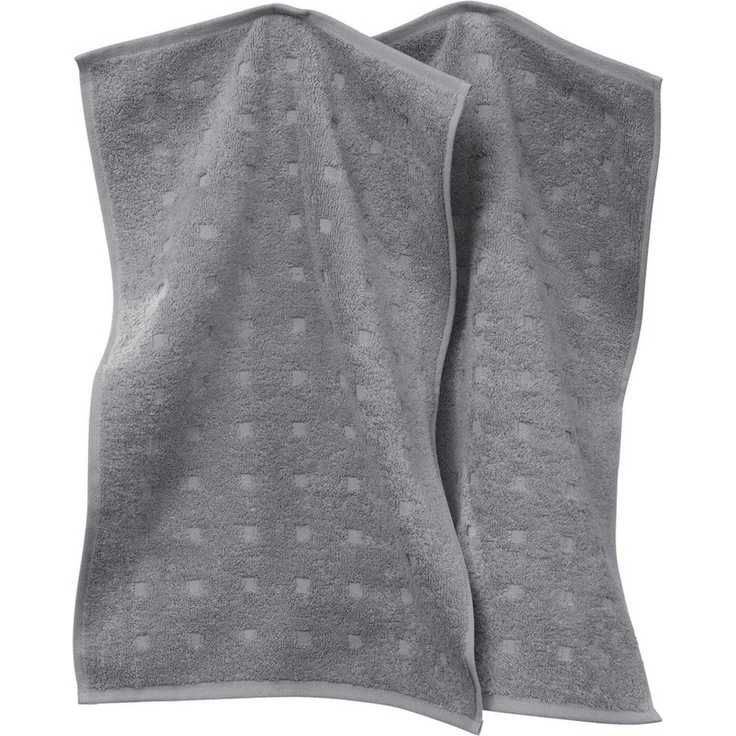 Möve Gästehandtuch Gästetuch 2er-Pack "Quadretti", Frottier (2-St), Walk-Frottier Uni – Bild 1