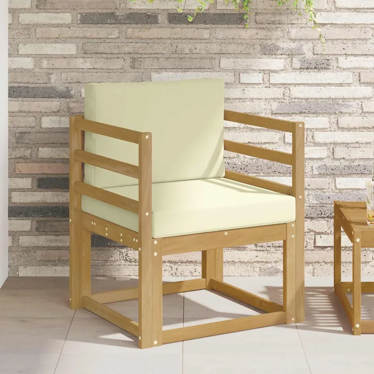 vidaXL 2 Stück Outdoor-Sofagarnitur Polyester Weiß und Creme 3438959