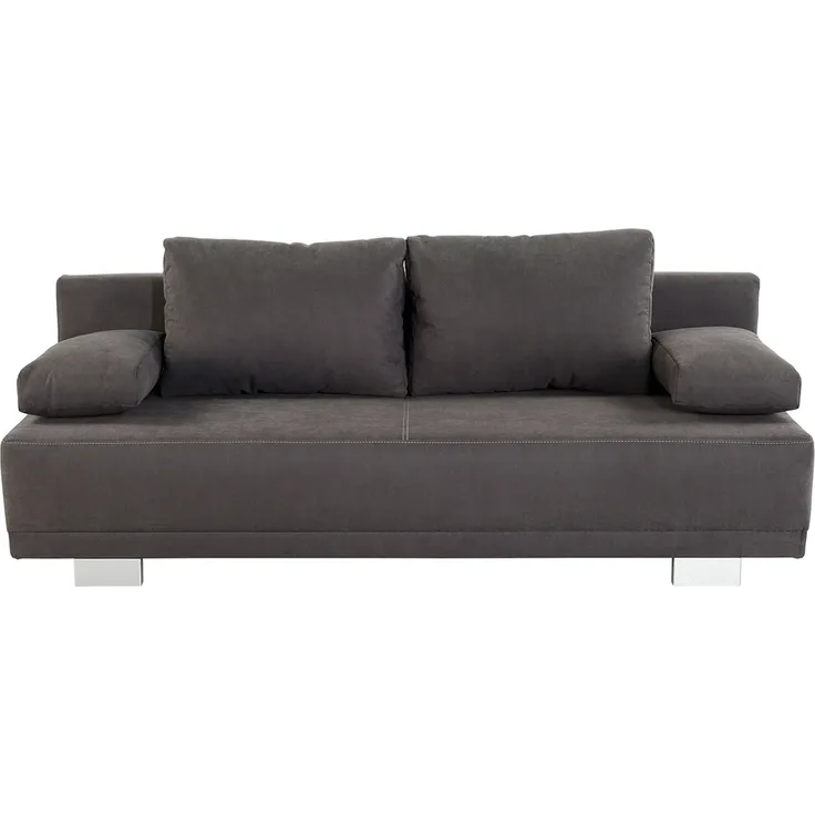 Funktionssofa Lilly / Luzio, Mikrofaser, Grau, 196 x 78 x 82 cm