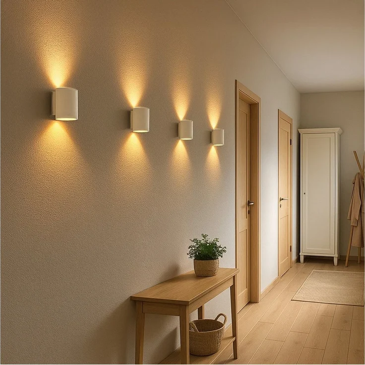 SSC-LUXon LED Wandleuchte TUANI Wandlampe weiß gold Up & Down mit G9 LED 3W warmweiß, Warmweiß – Bild 3