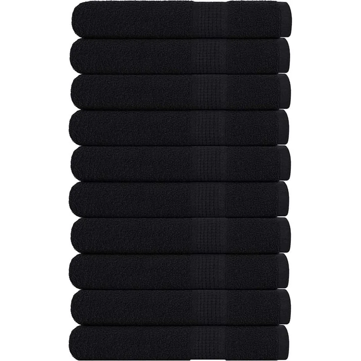 vidaXL Handtücher FROGN 10 Stk. Schwarz 100x200 cm 360 g/m² 136964 – Bild 1