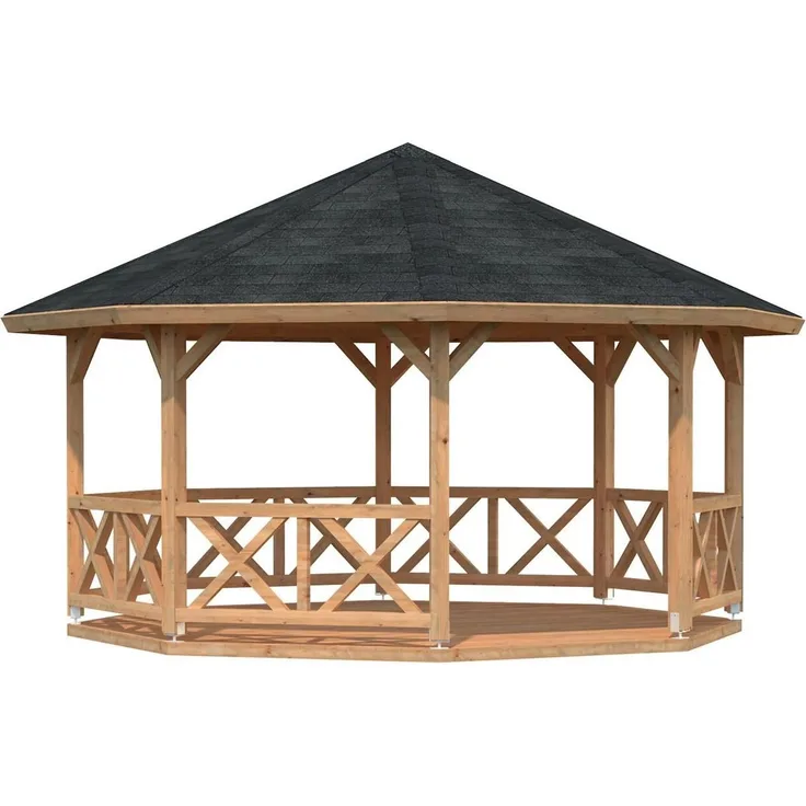 Palmako Holz-Pavillon Betty ohne Fußboden 465x465 cm Holzpavillon 4743142052617
