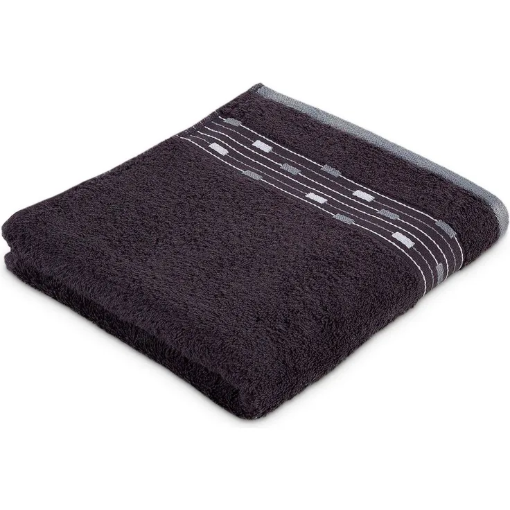 Möve for frottana Handtuch Magic Uni, Walkfrottee (1-St), mit Bordüre aus kleinen Rechtecken