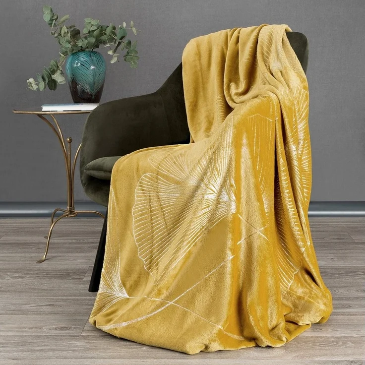 Decke Mikorfaser GINKO1 150x200 cm honig – Bild 3