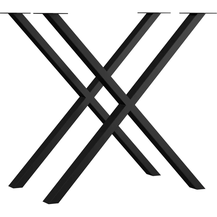 Tischgestell >TABLES< (2er-Set) X-Form, in schwarz, Metall - 71x72x19,2cm (BxHxT) – Bild 3