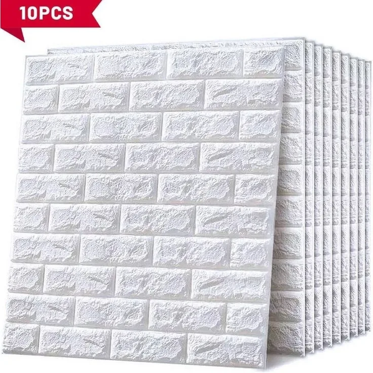Blusmart 3D-Wandtattoo 10er-Pack selbstklebende 3D-Wandpaneele (35 cm x 38,5 cm, wasserfeste Tapete, Wohnzimmertapete, Wohndeko), Geeignet für Schlafzimmer, Wohnzimmer, Küche, TV-Wände und Wohndeko