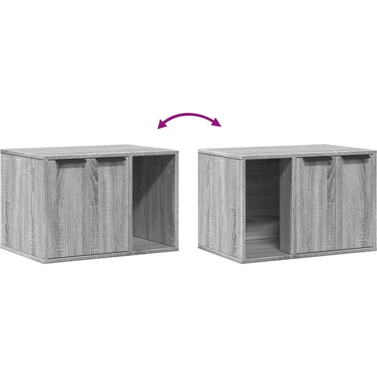 vidaXL Katzenklo Grau Sonoma 60x40x40 cm Holzwerkstoff 857729 – Bild 8