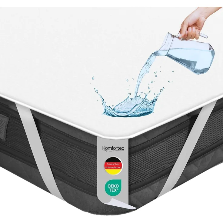 Komfortec wasserdichter Matratzenschoner 90x200 cm 2er Set, Atmungsaktive Matratzenauflage, ohne Knistern Matratzenschutz, Inkontinenzunterlage, Weiß, Doppelpack