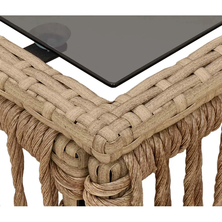 vidaXL Gartentisch Beige und Schwarz 55 x 55 x 37 cm 42035135 – Bild 6