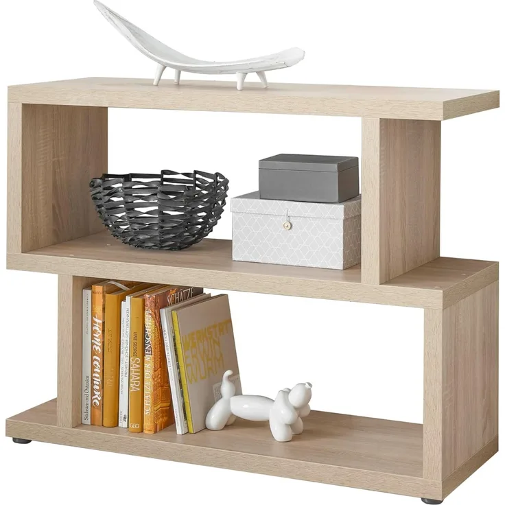 Stella Trading Eiche Sonoma-Hochwertiges und vielseitig einsetzbares Standregal-100 x 80 x 38 cm (B/H/T) Raumteiler BC 3105