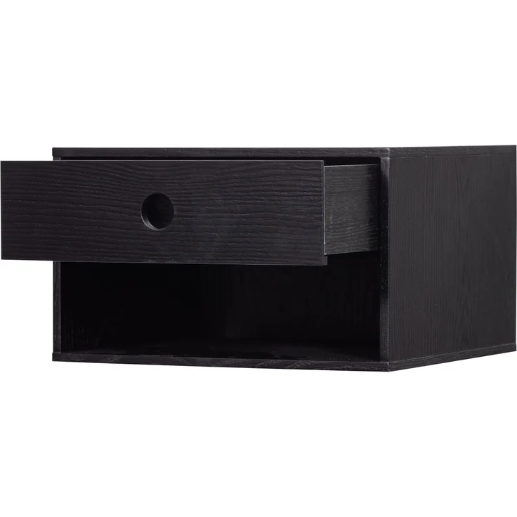 Nachttisch Nancy Hängend, Schwarz, 34 x 30 x 20 cm – Bild 1