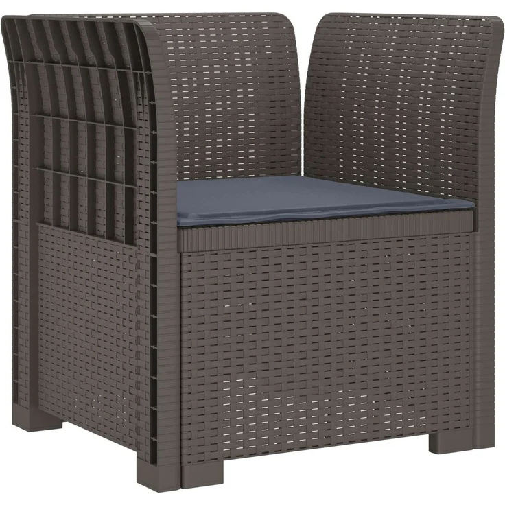 vidaXL 1-Sitzer Sessel mit Kissen Rattan-Look PP Hellgrau 8011867 – Bild 2