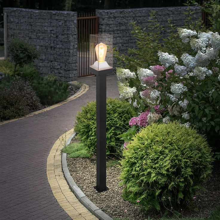 Stehleuchte, Aluminium schwarz, Kunststoff klar, H 100 cm – Bild 6