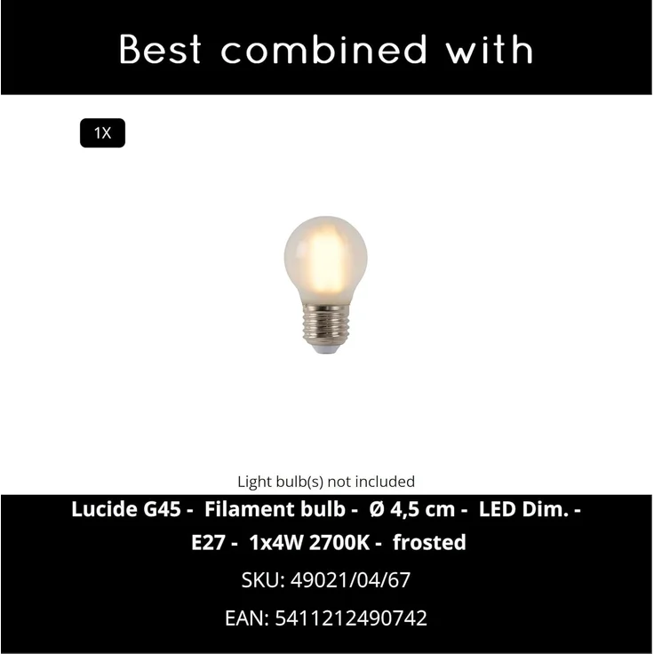 LUCIDE OTONA - Tischlampe - Ø 25 cm - 1xE27 - Schwarz – Bild 8