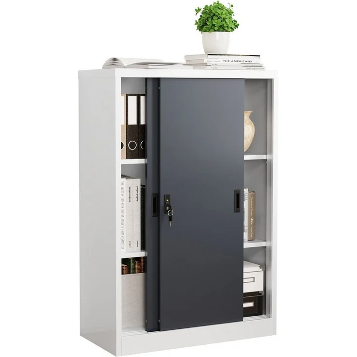VCM Büroschrank Malivo 921318 Weiß / Anthrazit H. 120 x B. 80 x T. 40 cm – Bild 5