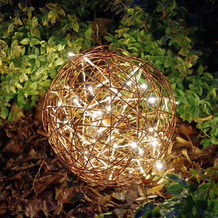 LED-3D-Kugel "Galax Fun", Ockergelb, Alu, 30 cm