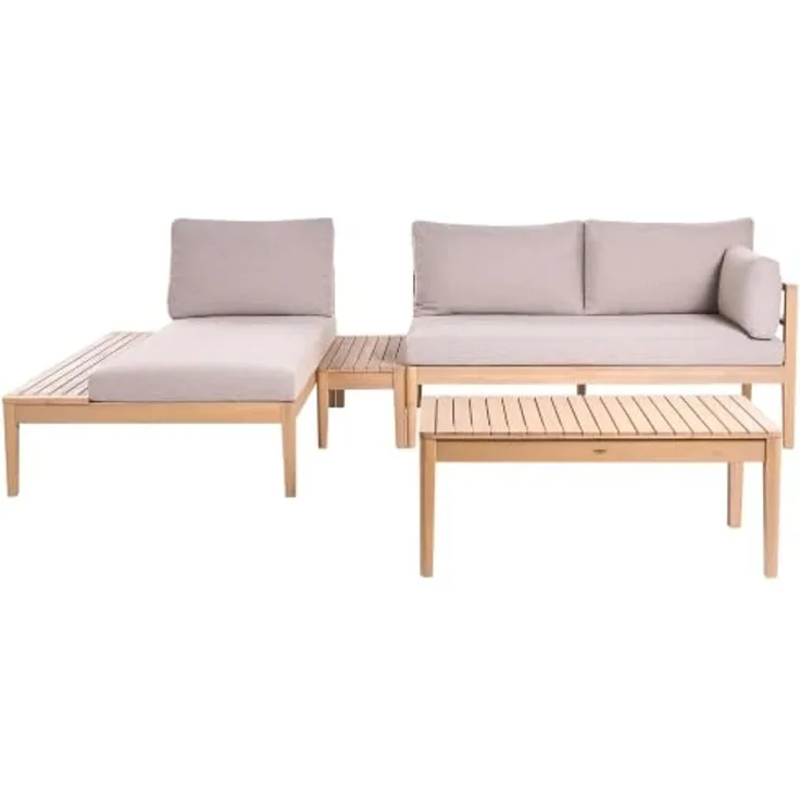 Lounge Set mit Tisch 3-Sitzer TALLA Akazienholz Hellbraun