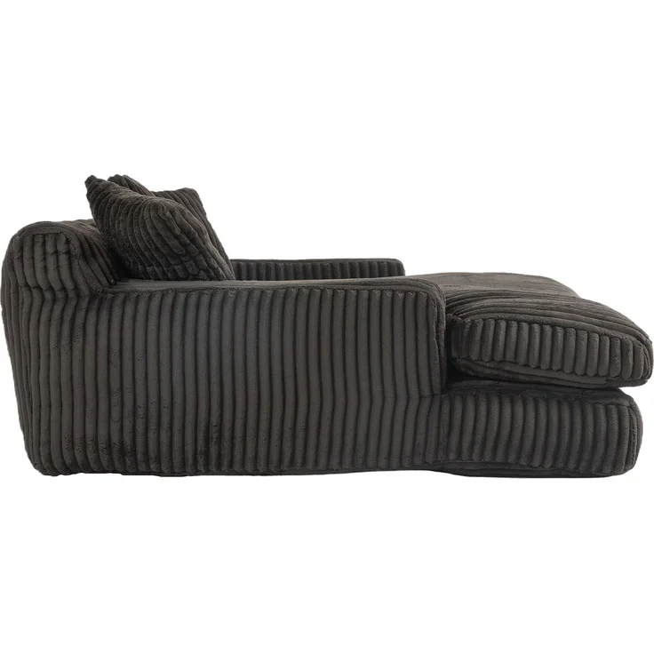 Chaiselongue Cord Sessel Indoor 125x155 cm Lounge-Sofa Relax-Sessel mit Kissen für Wohnzimmer Schlafzimmer,schwarz – Bild 9
