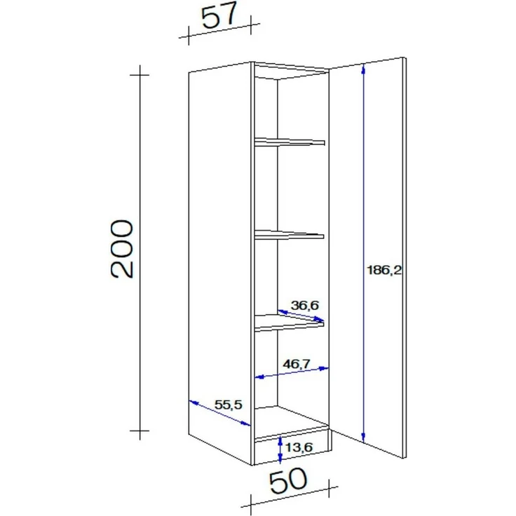 Flex-Well Seitenschrank Nepal (B x H x T) 50 x 200 x 57 cm, für viel Stauraum – Bild 2