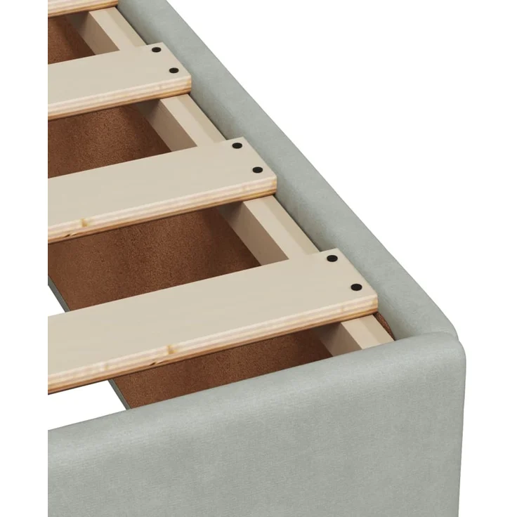 vidaXL Boxspringbett mit Matratze Hellgrau 100x200 cm Samt 3285263 – Bild 10