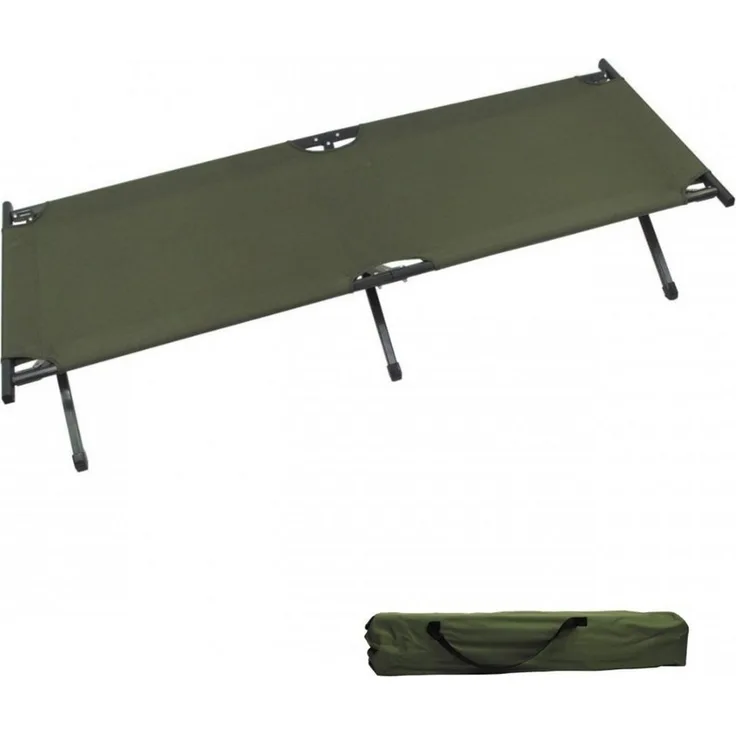 MFH Feldbett US Feldbett, Alu, oliv (Set) Transportsicherung mit 2 Riemen mit Klett