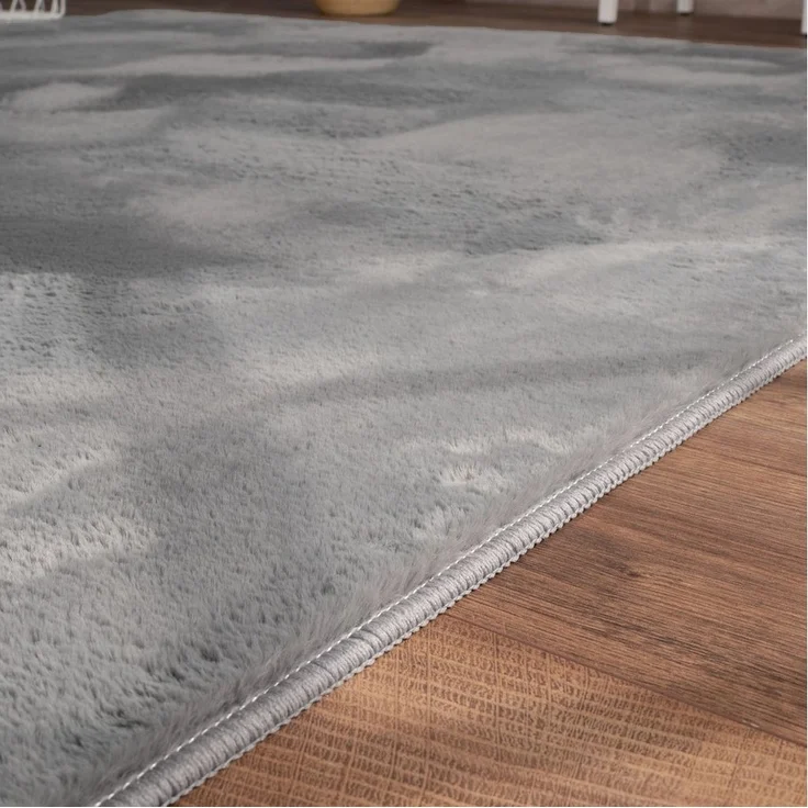 TT Home Teppich Suave 600, rechteckig, Höhe: 14 mm, Wohnzimmer Hochflor Teppich Kunstfell Modern Unifarben Flauschig Weich – Bild 3