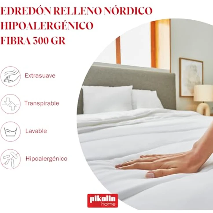 Pikolin Home - Antimilben-Faserdecke für Herbst/Winter 300 g/m², atmungsaktiv und hypoallergen – Bild 3