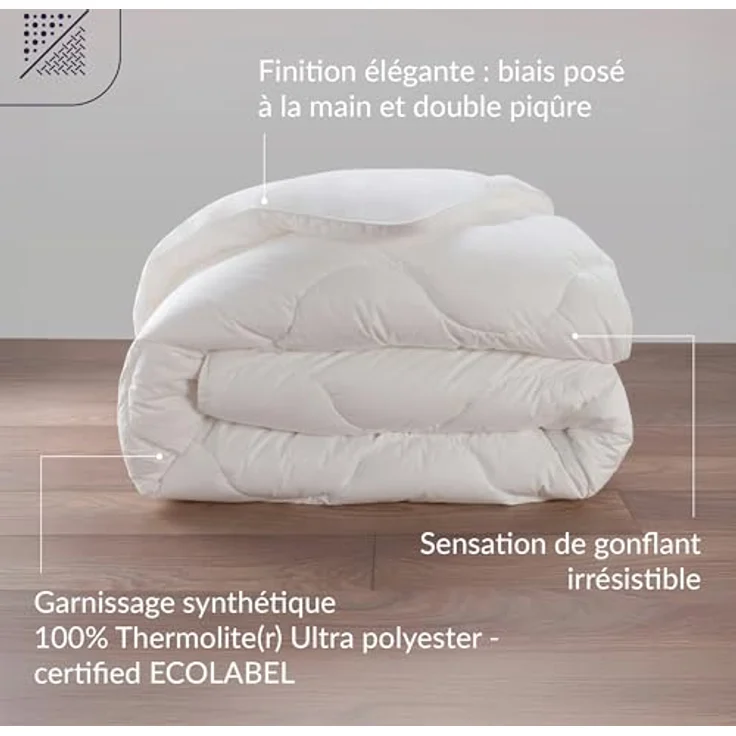 Dodo Maxiconfort Ultra Steppdecke, warm, Kunstfaser, 260x240 cm, Weiß – Bild 5