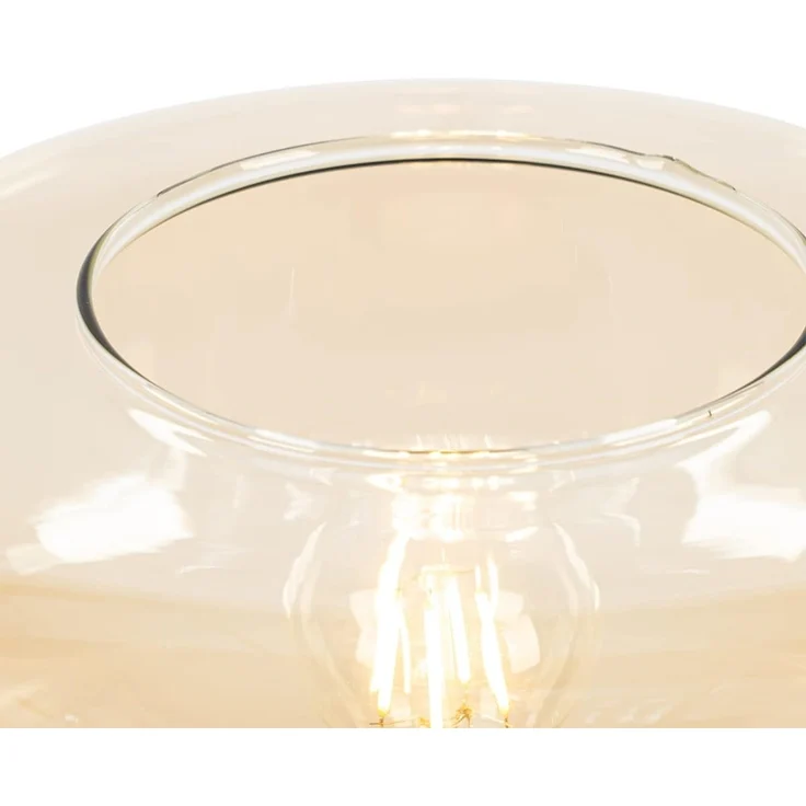 Qazqa Stehlampe Bizle, ohne Leuchtmittel, E27, Beige, Art Deco, Glas, 1-flammig – Bild 3