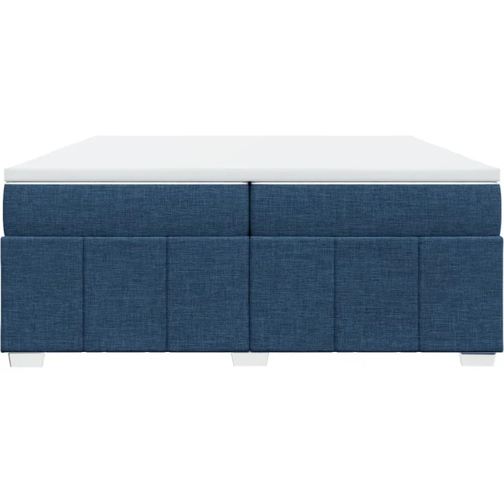 vidaXL Boxspringbett mit Matratze Blau 200x200 cm Stoff 3285504 – Bild 4