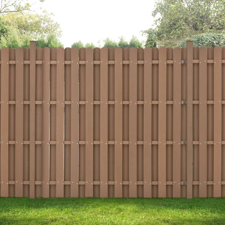WPC Gartenzaun 185x193 cm Braun [neu. holz]