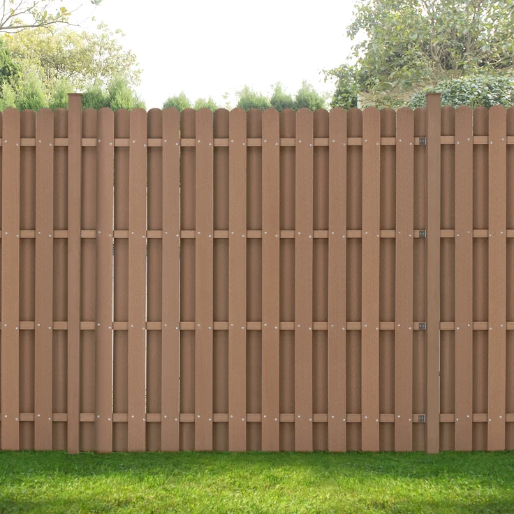 WPC Gartenzaun 185x193 cm Braun [neu. holz] – Bild 1