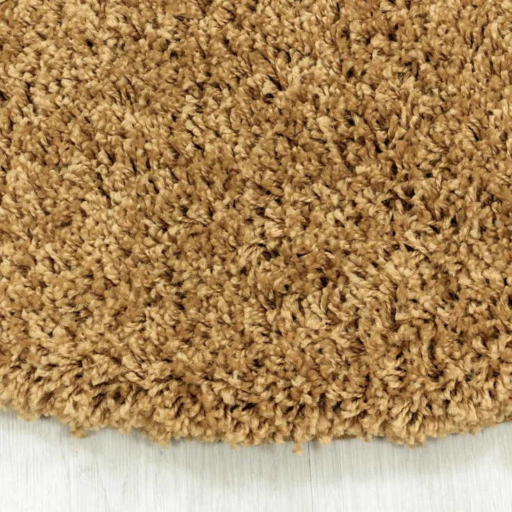 Carpetsale24 Shaggy Hochflor Teppich Wohnzimmer 250x350 (240x340 cm) Goldfarbe - Modern Flauschiger Teppich Extra Weich, Pflegeleicht und Einfarbig - Teppich für Schlafzimmer, Esszimmer und Küche – Bild 6