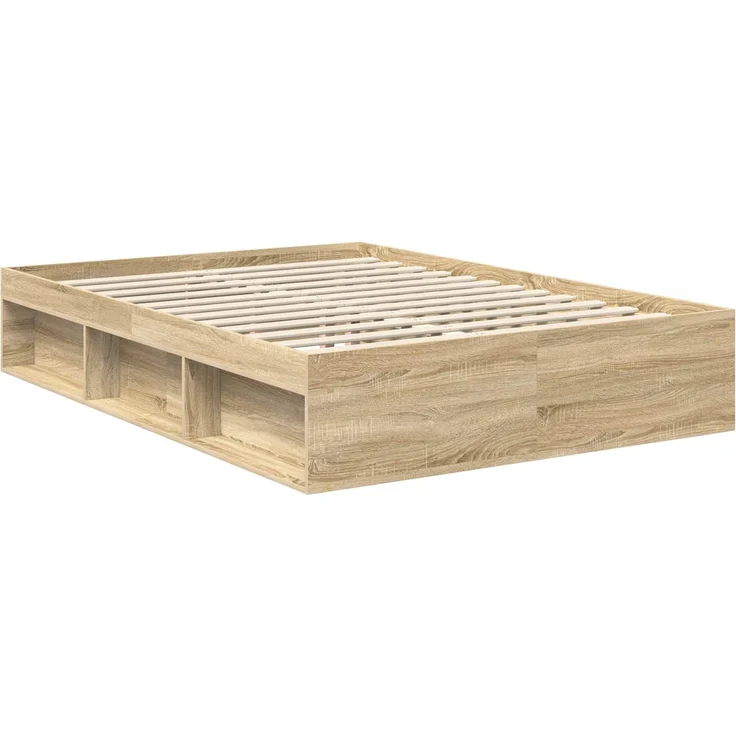 vidaXL Bettrahmen Sonoma 140 x 200 cm Massives Kiefernholz 3411409 – Bild 4